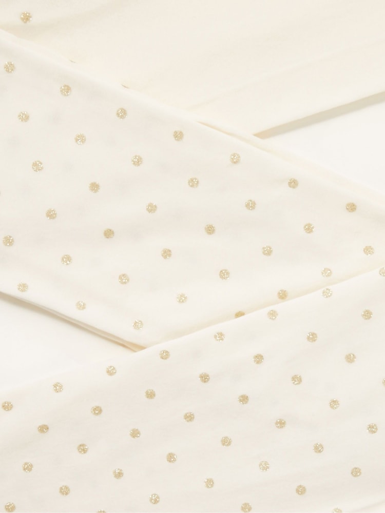 Monsoon Cream Glitter Spot Tights - Image 3 of 3