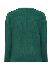 Yours Curve Green Essential V-Neck Jumper - Image 6 of 6