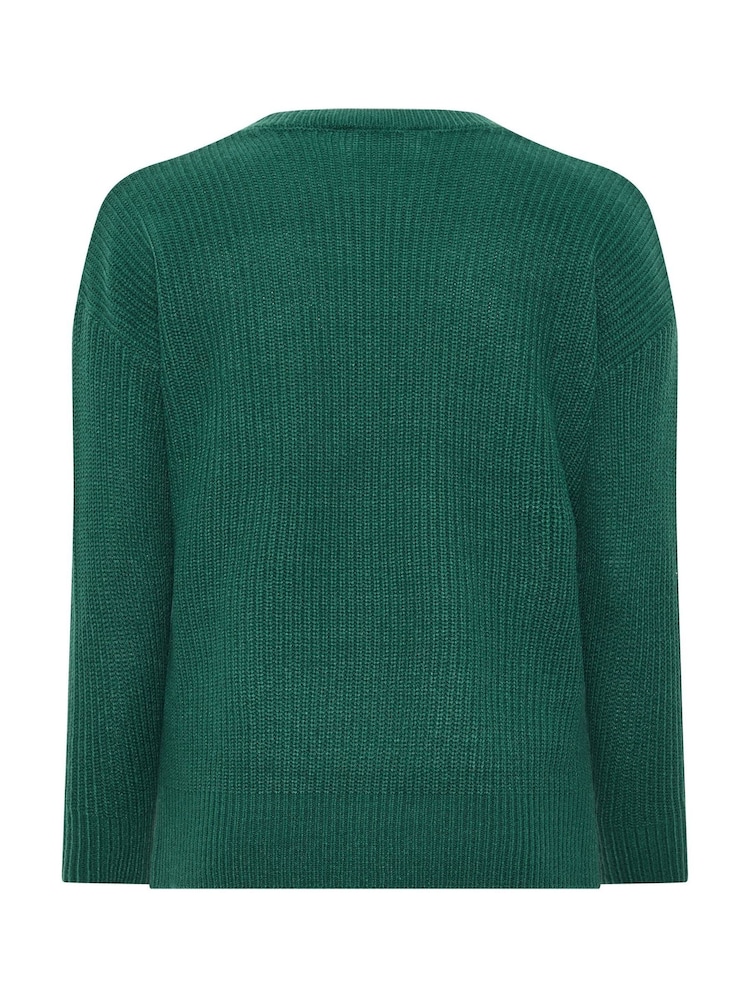 Yours Curve Green Essential V-Neck Jumper - Image 6 of 6 Yours Curve Green Essential V-Neck Jumper - Image 6 of 6