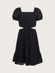 Monsoon Black Lace Cut Out 100% Cotton Dress - Image 2 of 3