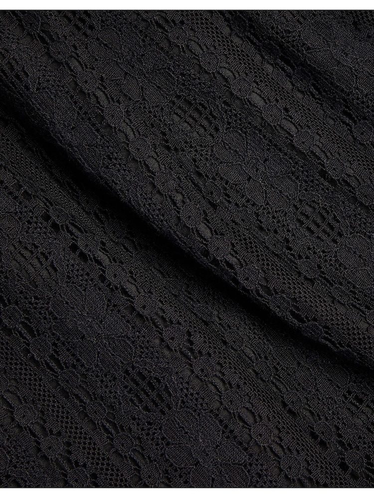 Monsoon Black Lace Cut Out 100% Cotton Dress - Image 3 of 3