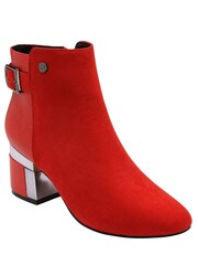 Lotus Red Heeled Ankle Boots - Image 1 of 4