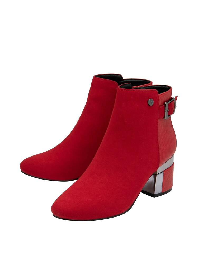 Lotus Red Heeled Ankle Boots - Image 2 of 4