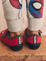 Red Spiderman Marvel Touch Fastening Cupsole Print Slippers - Image 5 of 5