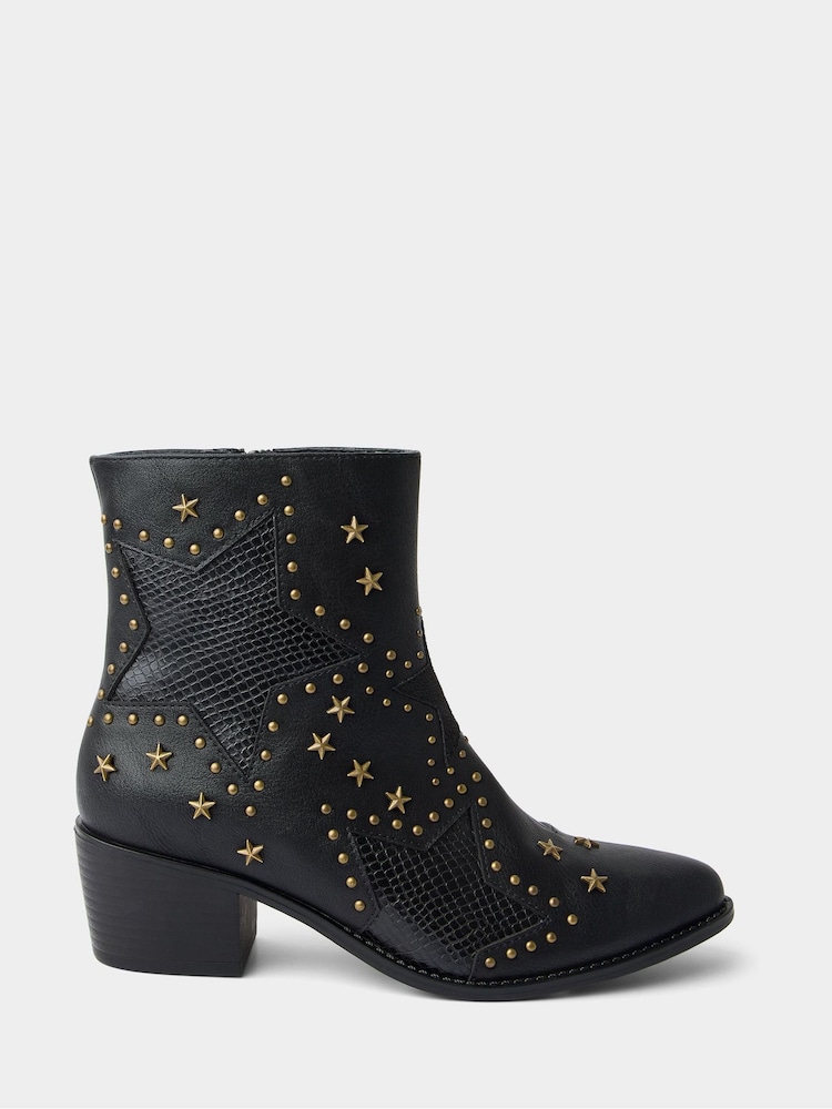 Joe Browns Black Stars In The Night Studded Ankle Boots - Image 1 of 6 Joe Browns Black Stars In The Night Studded Ankle Boots - Image 1 of 6