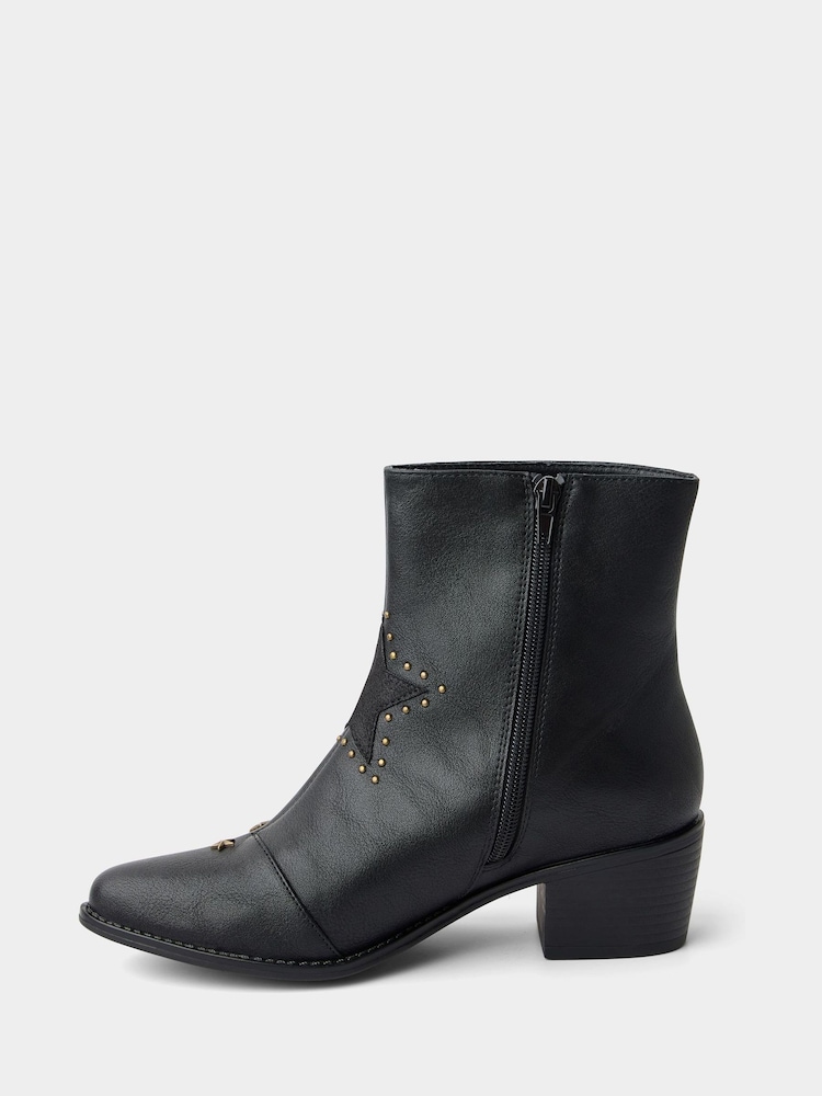 Joe Browns Black Stars In The Night Studded Ankle Boots - Image 2 of 6 Joe Browns Black Stars In The Night Studded Ankle Boots - Image 2 of 6