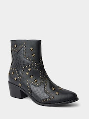 Joe Browns Black Stars In The Night Studded Ankle Boots - Image 3 of 6