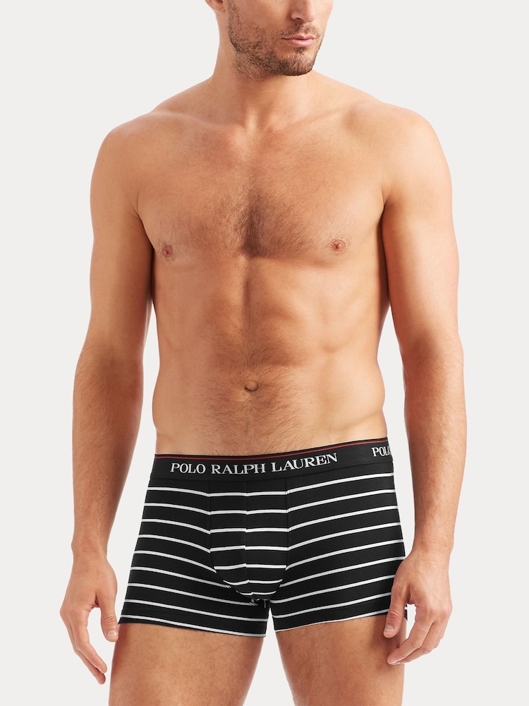 Polo Ralph Lauren Black/White Stretch Cotton Boxers 3 Pack - Image 5 of 10