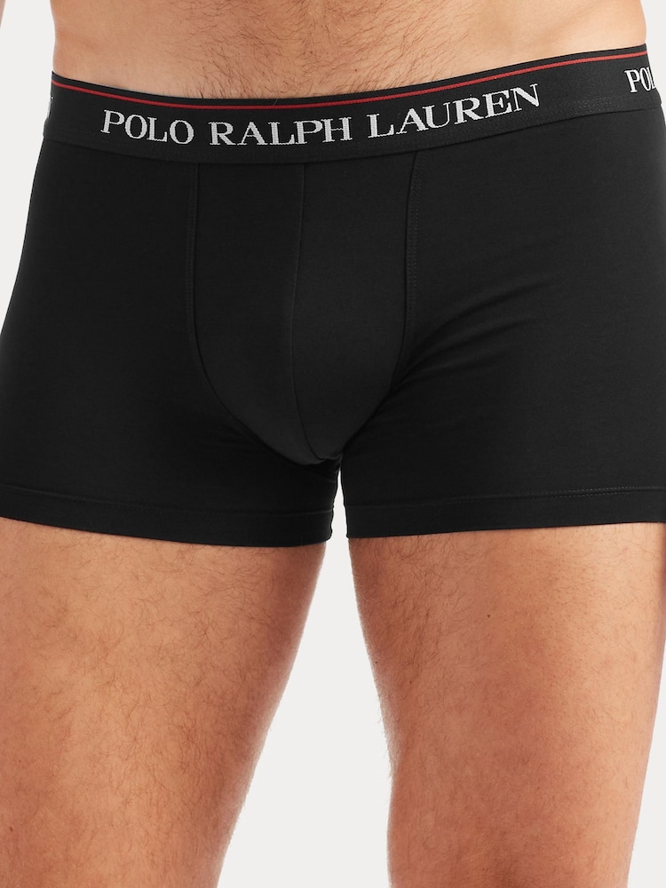 Polo Ralph Lauren Black/White Stretch Cotton Boxers 3 Pack - Image 6 of 10