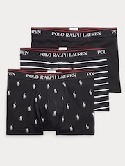 Черный/белый - Polo Ralph Lauren Stretch Cotton Boxers 3 Pack - Image 7 of 10