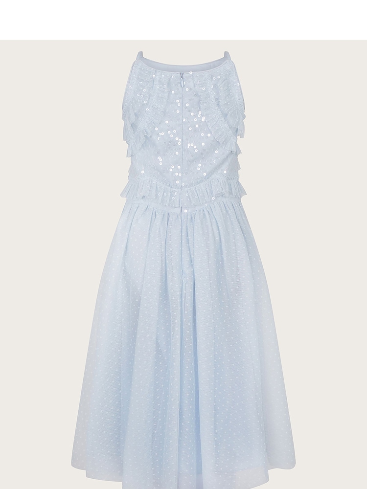 Monsoon Blue Ruffle Sequin Truth Dress - Image 2 of 3