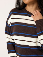 PixieGirl Petite Brown Stripe knitted Jumper - Image 4 of 6