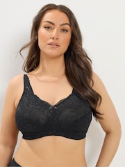 Қара - Yours Curve Lace төсемсіз, сымсыз толық кесе бюстгальтері - 4суретінің 1 суреті