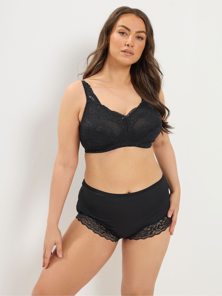 Қара - Yours Curve Lace төсемсіз, сымсыз толық кесе бюстгальтері - 4суретінің 2 суреті