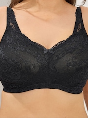 Қара - Yours Curve Lace төсемсіз, сымсыз толық кесе бюстгальтері - 4суретінің 4 суреті