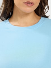 Yours Curve Blue Long Sleeve Oversized T-Shirt - Image 4 of 6
