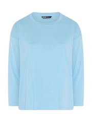 Yours Curve Blue Long Sleeve Oversized T-Shirt - Image 5 of 6