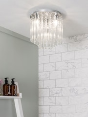 BHS Chrome Ursa 4LT Bathroom Flush Ceiling Light - Image 1 of 5