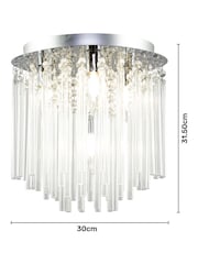 BHS Chrome Ursa 4LT Bathroom Flush Ceiling Light - Image 4 of 5