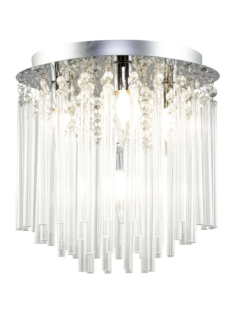 BHS Chrome Ursa 4LT Bathroom Flush Ceiling Light - Image 5 of 5