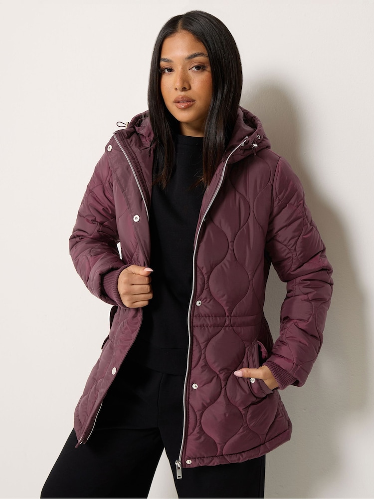 M&Co Purple Petite Quilted Jacket - Image 1 of 6