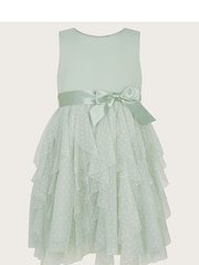 Monsoon Green Baby Millie Ruffle Dress - Image 1 of 3