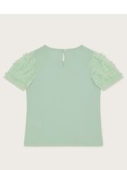 Monsoon Green Horse Sunshine Ruffle 100% Cotton Top - Image 2 of 3