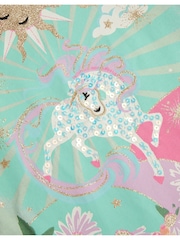 Monsoon Green Horse Sunshine Ruffle 100% Cotton Top - Image 3 of 3