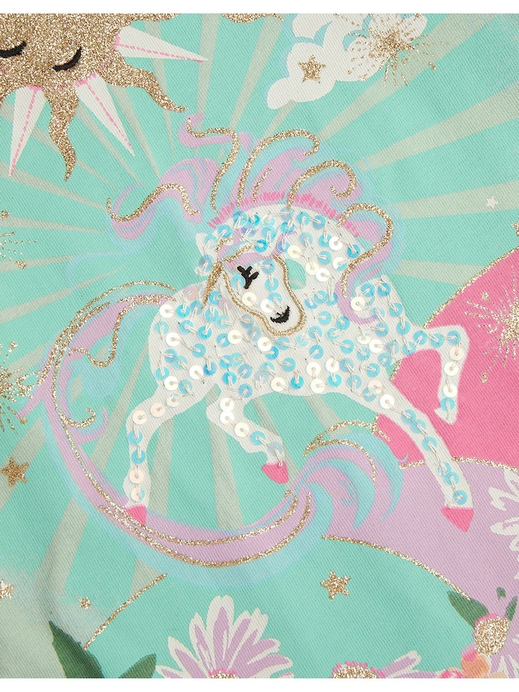 Monsoon Green Horse Sunshine Ruffle 100% Cotton Top - Image 3 of 3