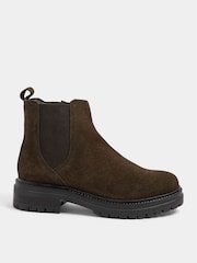 Yours Curve Brown Suede Chelsea Boots In Wide E Fit - Image 3 of 4