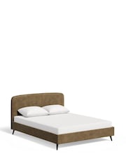 Green Moss Plush Chenille Matson Upholstered Bed Bed Frame - Image 5 of 7