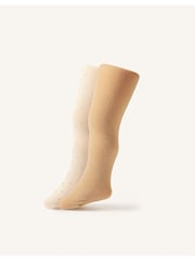 Monsoon Gold Baby Sparkle Tights 2 Pack - Image 1 of 3