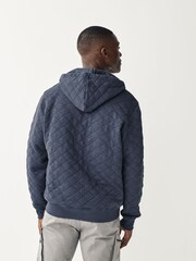 Blue Marl Quilted Sweatshirt Hoodie - Image 2 of 7