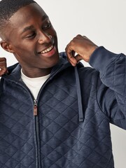 Blue Marl Quilted Sweatshirt Hoodie - Image 4 of 7