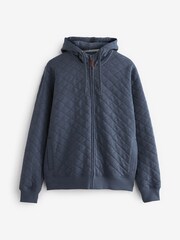 Blue Marl Quilted Sweatshirt Hoodie - Image 5 of 7