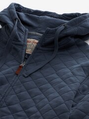 Blue Marl Quilted Sweatshirt Hoodie - Image 6 of 7