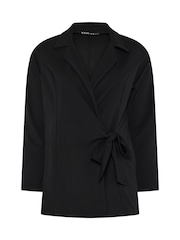 Yours Curve Black Tie Detail Blazer - Image 6 of 7