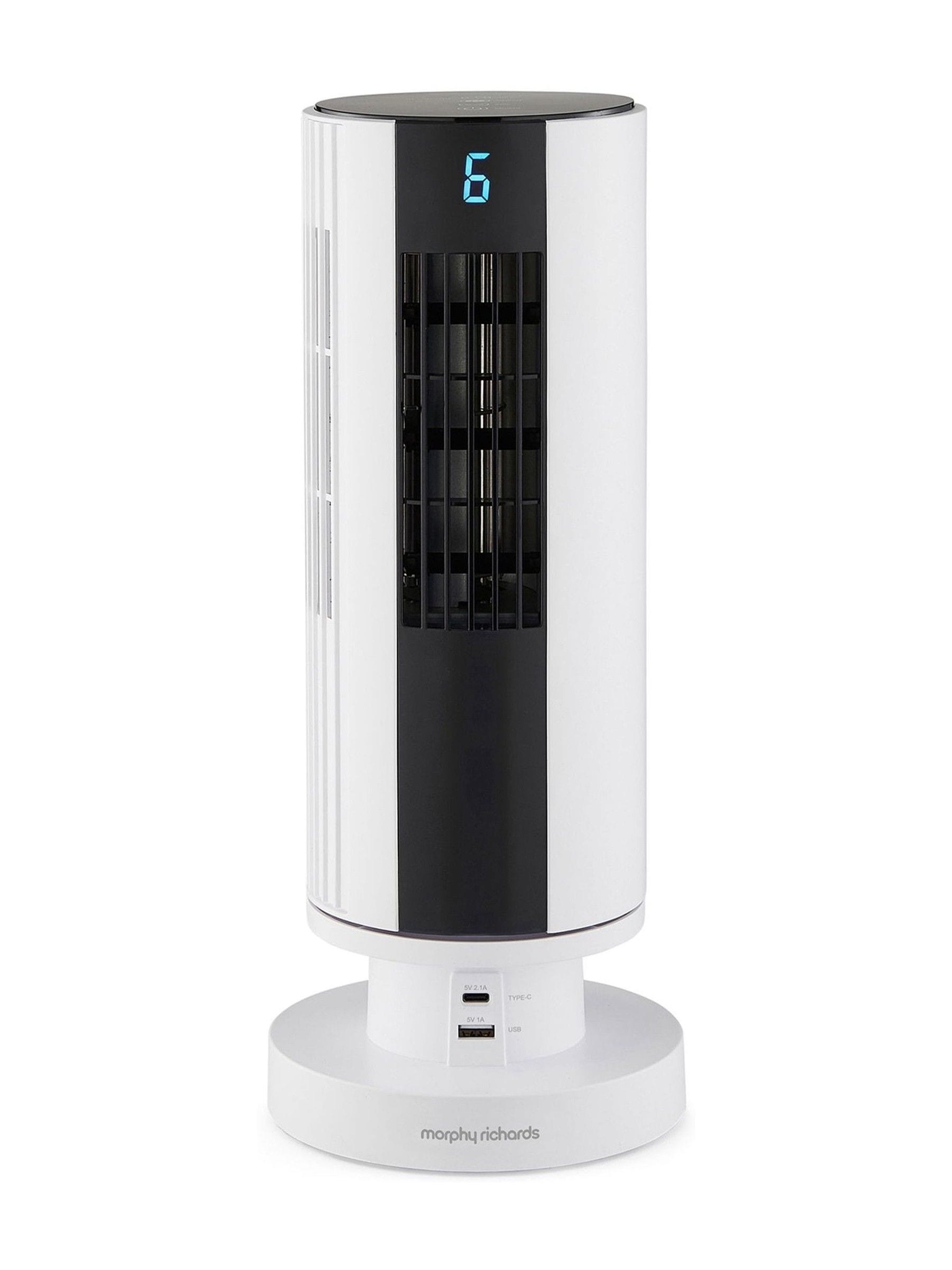Morphy Richards Unisex White Air Flex 14" Personal Cooling Tower Fan W/ Built-In Device Charger In - Image 5