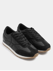 Yours Curve Black Extra Wide Fit Quilted Trainers - Image 4 of 5