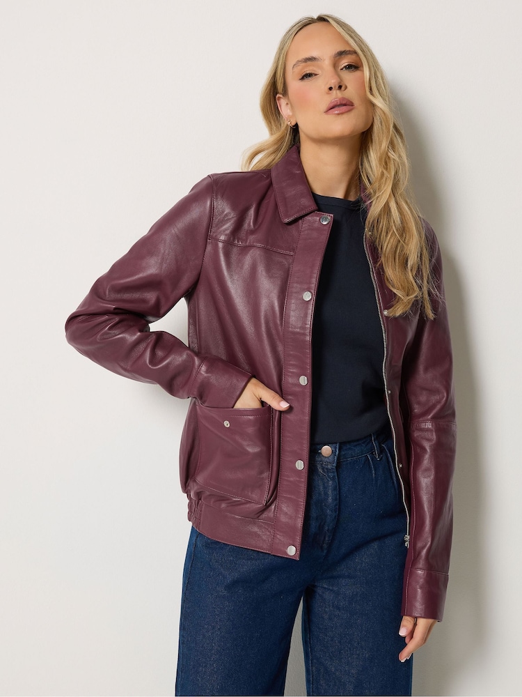 سترة بومبر جلدية فاخرة من Long Tall Sally - صورة 1 من 7 سترة بومبر جلدية فاخرة من Long Tall Sally - صورة 1 من 7