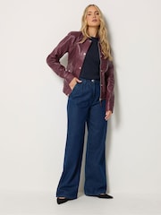 سترة بومبر جلدية فاخرة من Long Tall Sally - صورة 3 من 7
