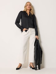 Long Tall Sally Blusa com gola de cetim - Imagem 2 de 7
