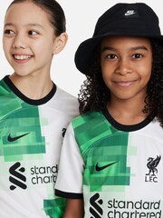 Nike White/Green Liverpool FC 2023/24 Stadium Away Junior Shirt - Image 4 of 9
