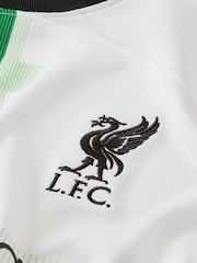 Nike White/Green Liverpool FC 2023/24 Stadium Away Junior Shirt - Image 8 of 9