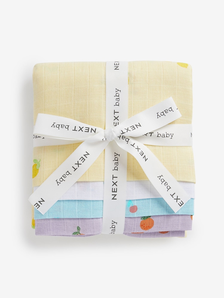 Živo ši s potiskom sadja - dojenček Muslins 100% Cotton Cloths 4 komplet - Slika 2 iz 8