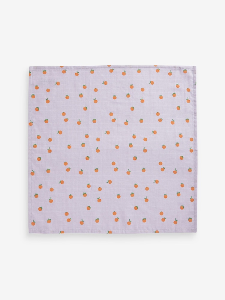Zářivý potisk ovoce - Miminko Muslins 100% Cotton Cloths 4 Balení - Image 3 of 8