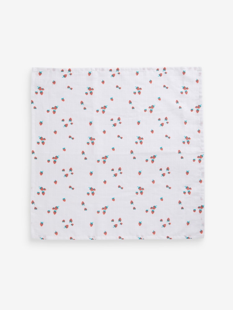 Zářivý potisk ovoce - Miminko Muslins 100% Cotton Cloths 4 Balení - Image 4 of 8