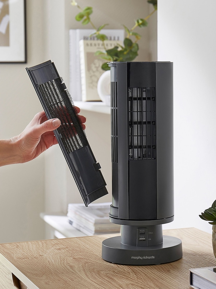 Morphy Richards Grey AirFlex Tower Fan with Built-In Device Charger - Image 5 of 5