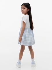 Tommy Hilfiger Blue Logo Embroidery Check Seersucker Dress - Image 2 of 5