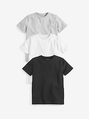 Black/White/Grey Short Sleeve T-Shirts 3 Pack (3-16yrs) - Image 1 of 6